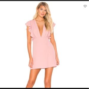 Superdown x Revolve pink ruffle dress